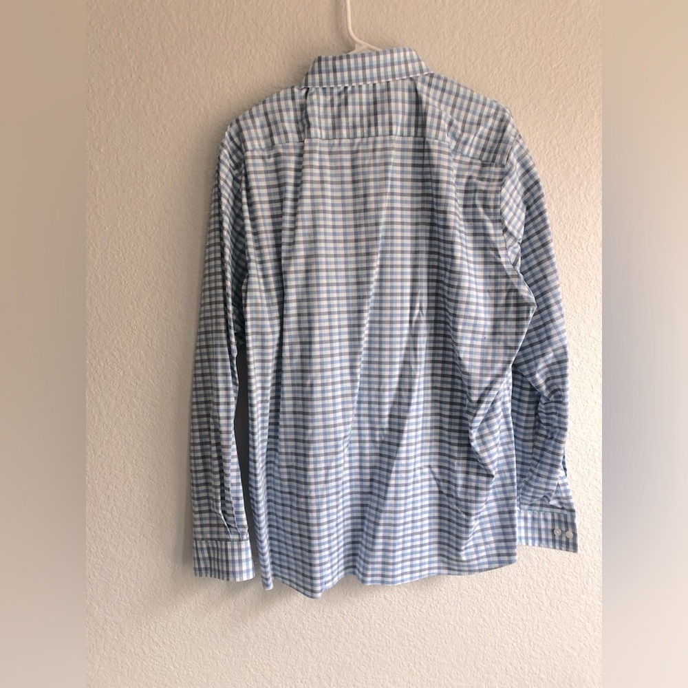 Michael Kors MK regular fit air soft stretch, blue button down dress shirt - Picture 3 of 5